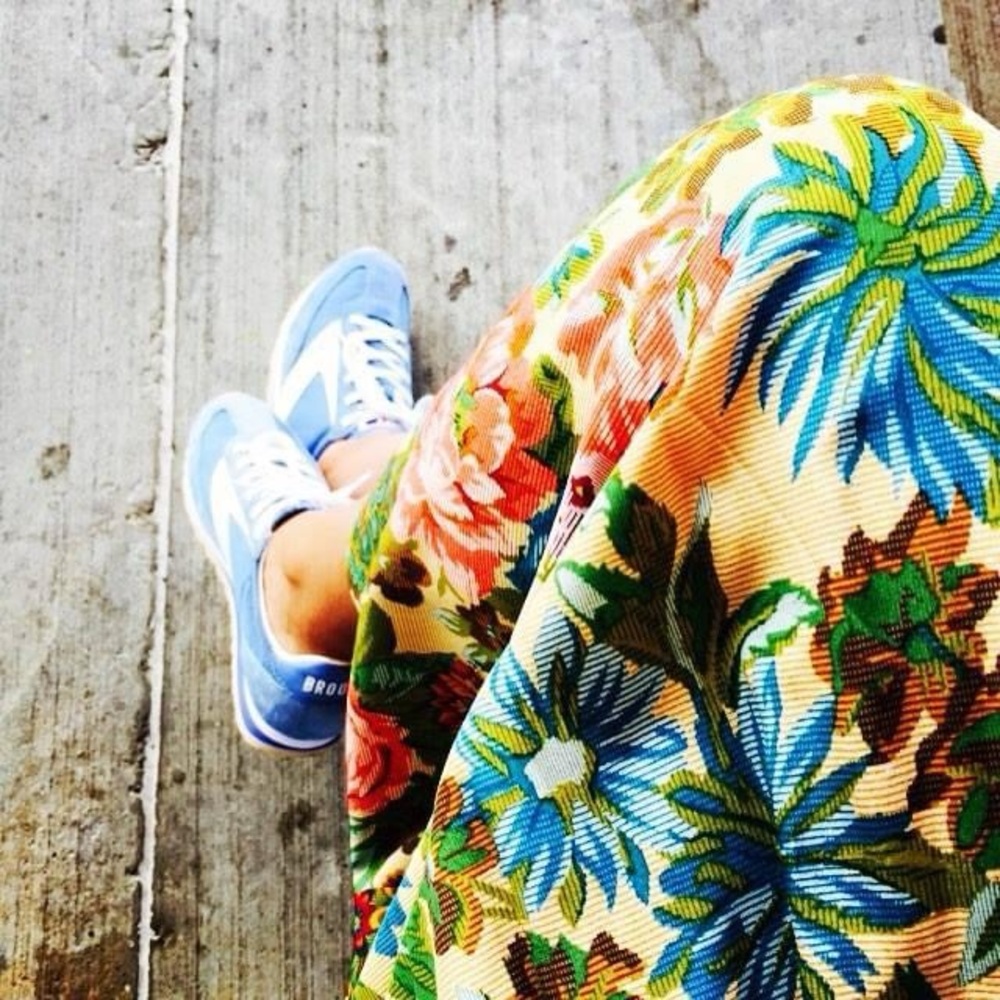 ANTHROPOLOGIE | POSTELLA SILK FLORAL SKIRT
